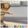 100% Cotton Bed Sheet Double Bed Sheets With Elastic Band Solid Color Fitted Bed Sheet For Home Queen Size Sheets 150/180X200 Cm