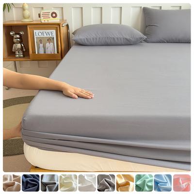 100% Bawełna Prześcieradło Podwójne Prześcieradła z Gumką Jednolity Kolor Dopasowane Prześcieradło do Domu Rozmiar Queen 150/180X200 Cm