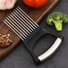 Onion Holder for Slicing, 2025 Upgraded Stainless Steel Lemon Slicer Onion Cutter, Vegetable Cutter Kitchen Chopper Slicing Assistant Tool