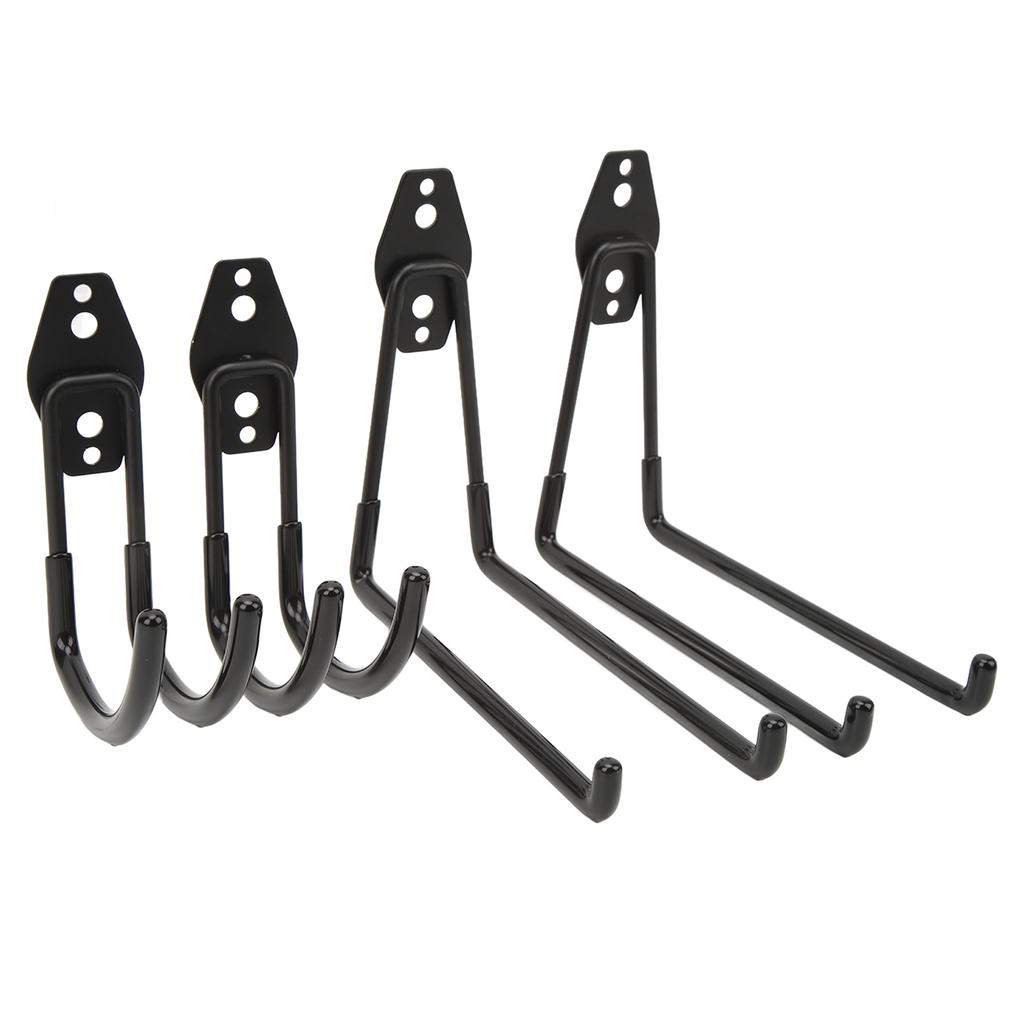 4 Pcs Garage Hook Heavy Duty Strong Bearing Tool Hanger Square and Curved Wall Mounted Hanging
