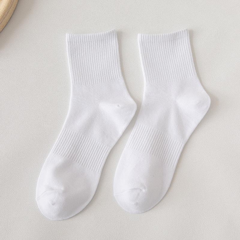Unisex weiße Baumwollsocken - Mittellang, Lang & Kurz für Frühling, Sommer und Herbst