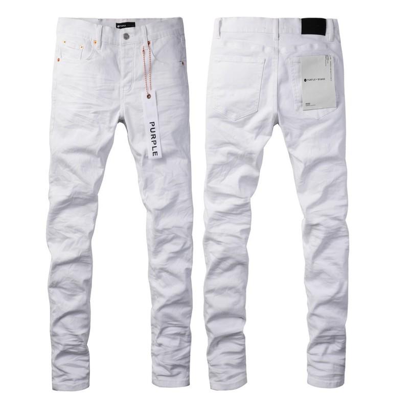 Mens Slim Fit Jeans Punk Style Distressed Printed Denim Pants Teens Casual Wear