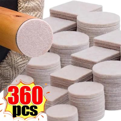 360/18 Stück Filz Stuhlbeinpads Rund Quadratisch Bodenschutz Selbstklebend Möbel Tischbeine Pad Puffer Rutschfeste Möbelmatte