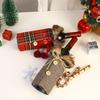 European & American Christmas Wine Bottle Cover with Bow Knot and Burlap Fur Collar