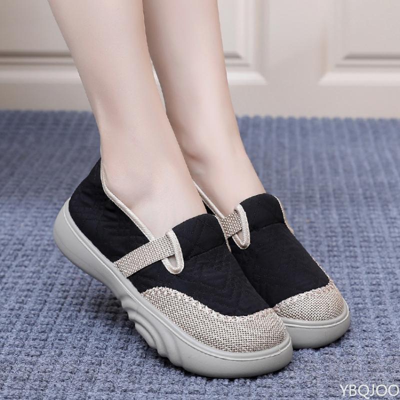 Women's Soft Soled Wear Resistant Single Shoes Spring New Lightweight Comfortable Lazy Daily Vulcanized Single Shoes Sneakers