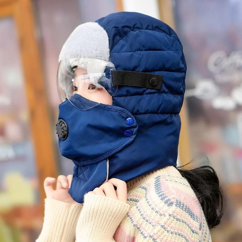 

Утепленная и теплая хлопковая шапка с защитой ушей в северо-восточном стиле для мужчин для зимней езды на открытом воздухе, ветрозащитная и морозостойкая шапка для электровелосипеда one size