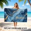 Abstract Geometric Theme Soft Beach Towel Personalized Custom Name Text Towel Portable for Beach Pool Travel