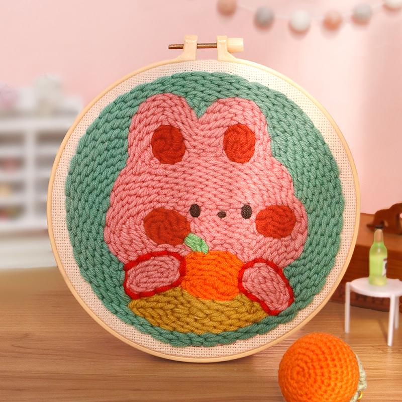 DIY Russian Punch Needle Kit: Couple Ornament Wool Painting Set