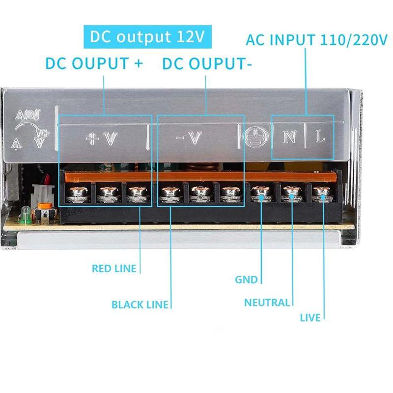 A60Z110V AC To DC 12V 50A 600W Universal Regulated Switching Power Supply,Transformer Adapter For LED Driver For LED Strip Light