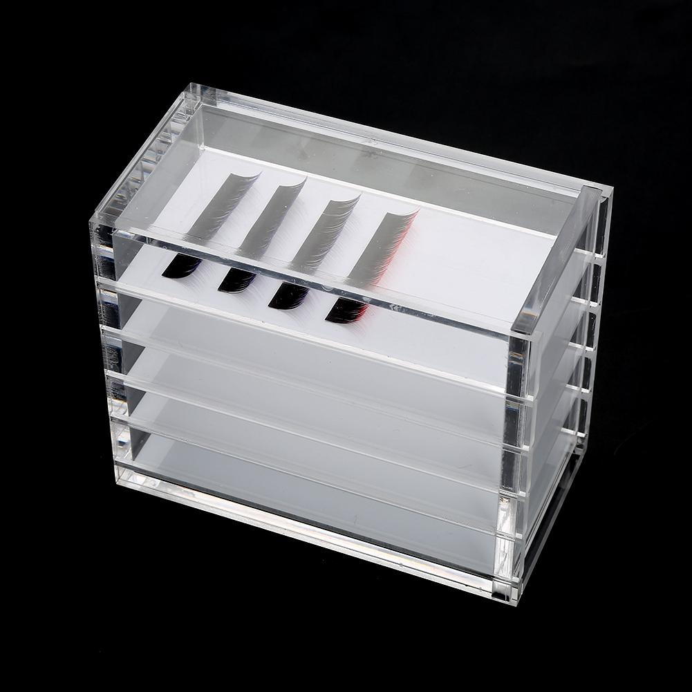 Clear Eyelash Storage Box Makeup Organizer 5 Layers Grafting Eyelashes Glue Pallet Holders