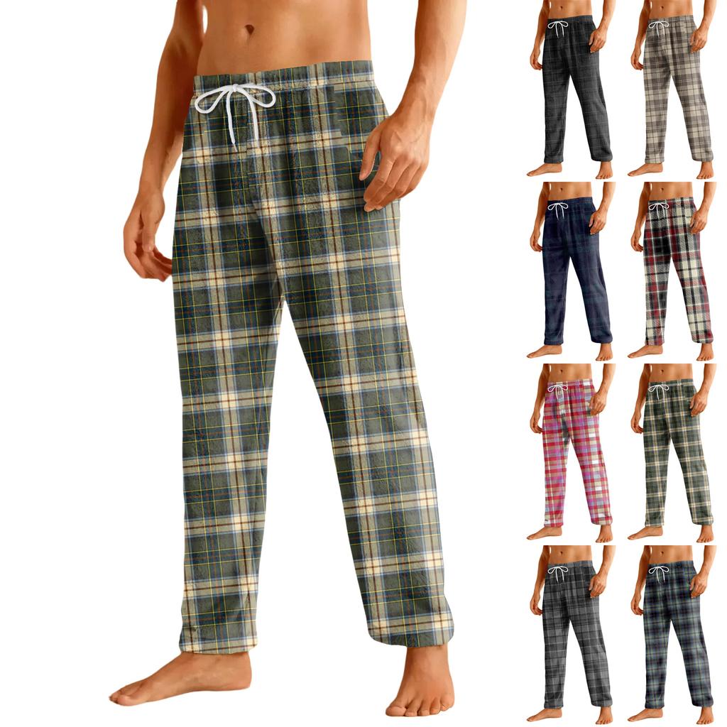 Men's Home Soft Pajama Pants Drawstring With Pockets Casual Sports Pants