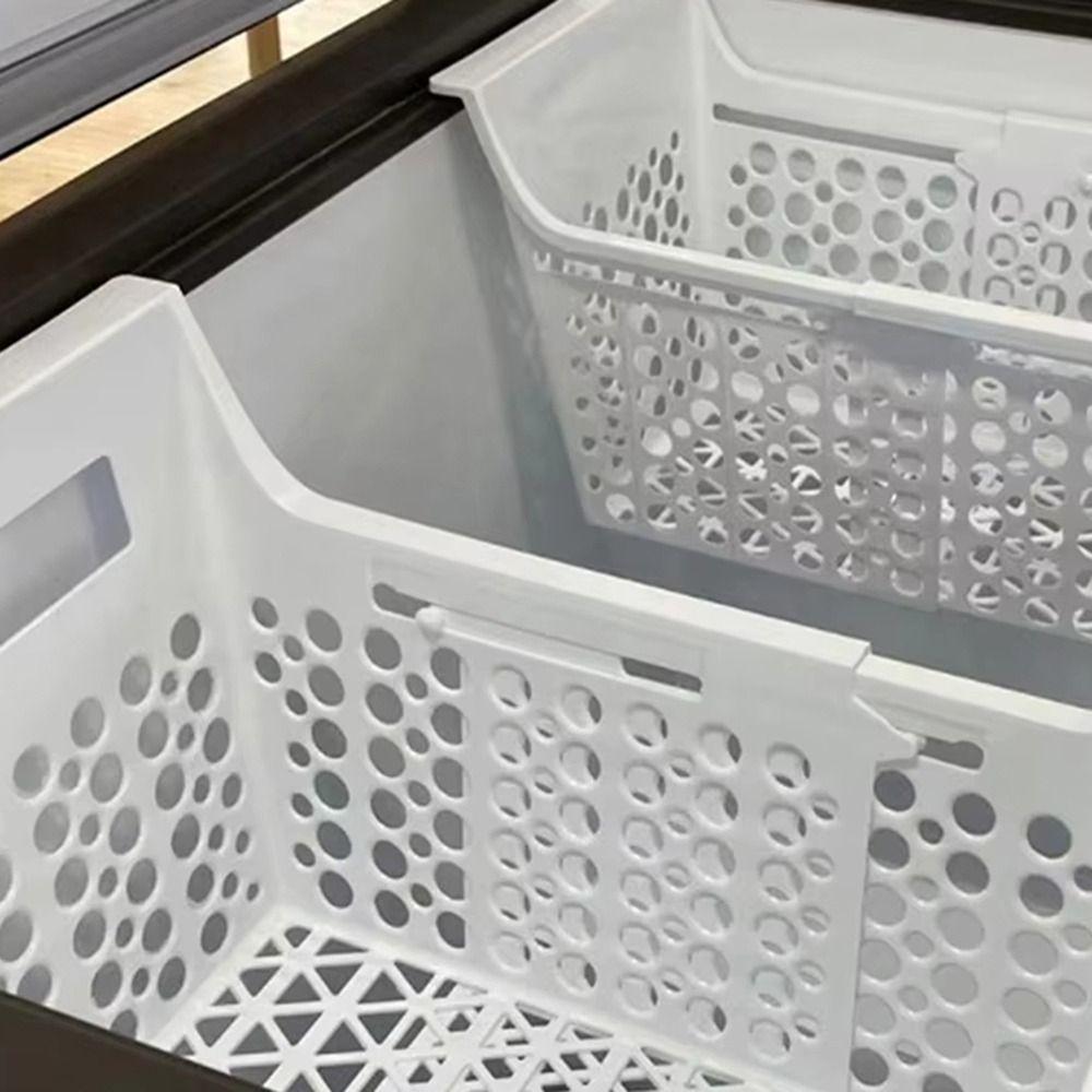 Double Doors Freezer Basket Retractable Refrigerator Basket New Refrigerator Storage Organizer