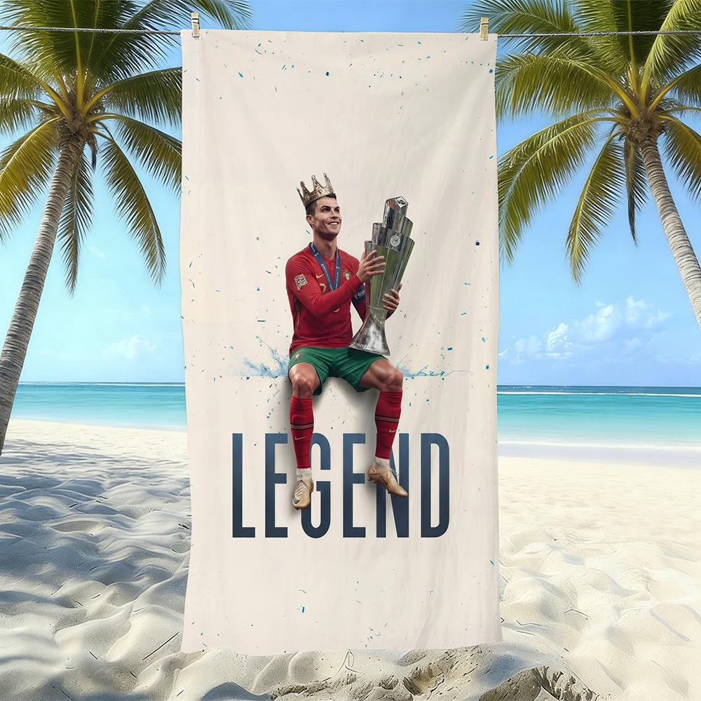 Asciugamano da Spiaggia in Microfibra Stampato Sport Calcio Asciugatura Rapida Morbido Assorbente Asciugamano da Bagno per la Costa