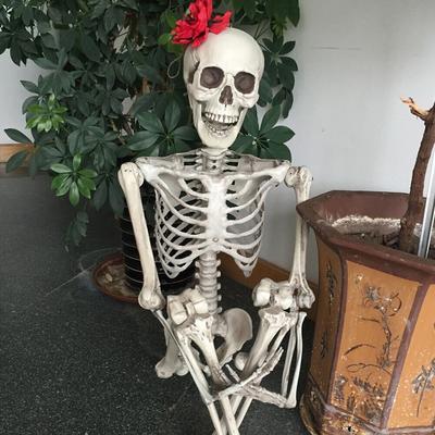 Full Life Size Human Skeleton Halloween Prop 90CM Haunted House Hanging Props Haunted House Horror Props Halloween Ornament Toys