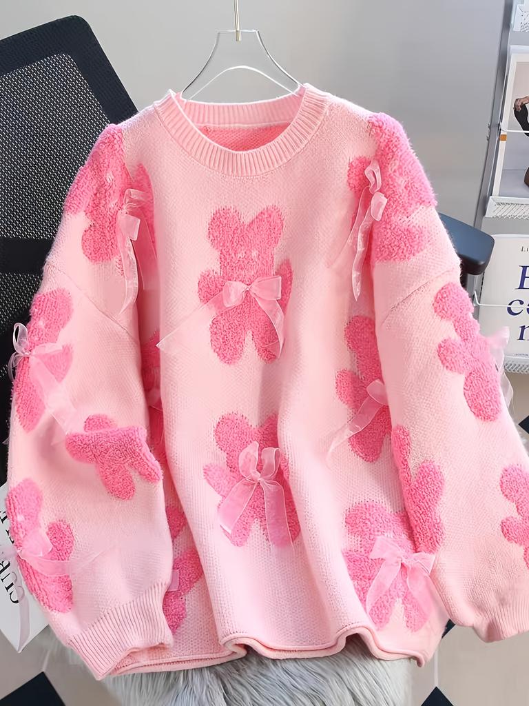 Women's Casual Loose-Fit Round-Neck Sweater