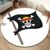 One Piece Strohoeden Piraten Rond Vloerkleed Tapijt Tapijt Voor Woonkamer Slaapkamer Bank Speelkamer Decor Antislip Vloermat