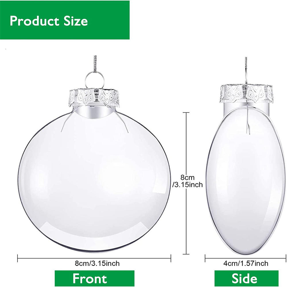 Clear Disk Globes Ball DIY Craft Tools Empty Christmas Tree Ball Transparent Ball Plastic For Indoor Decorations DIY Craft Tools