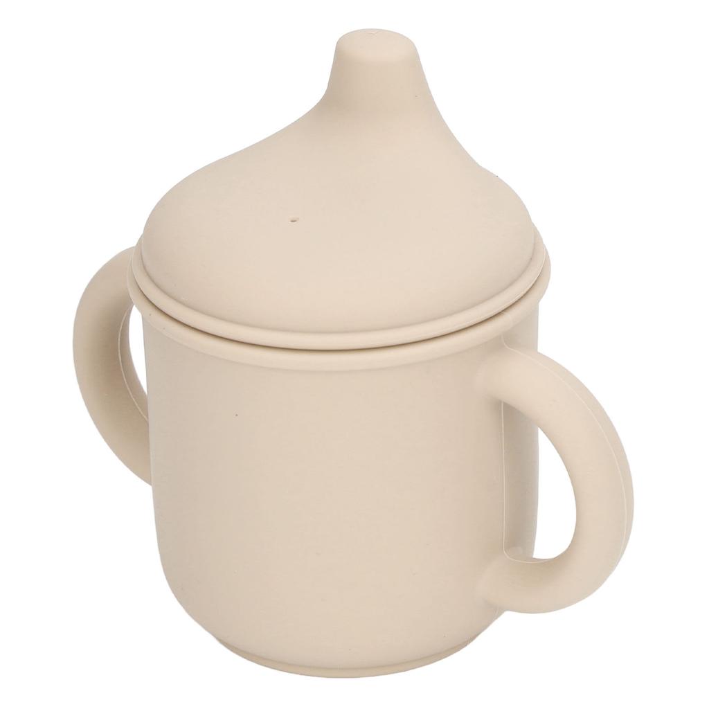 Silicone Spill Proof Cup Dishwasher and Microwave Safe Training Cup with Handles and Spout Lid for