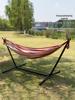 Double Outdoor Canvas Hammock: Lightweight, Anti-Roll, Detachable Stand for Camping & Children's Swing Chair