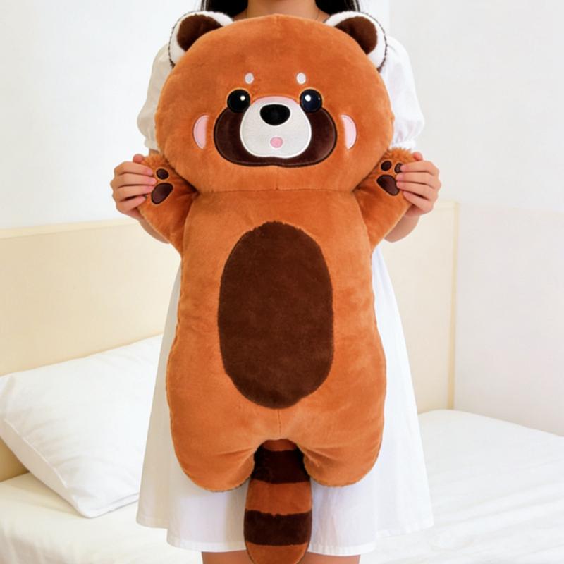 80/110cm Kawaii Long Realistic Red Raccoon Plush Pillow Soft Stuffed Lesser Panda Doll Cute Birthday Christmas Gift for Kids