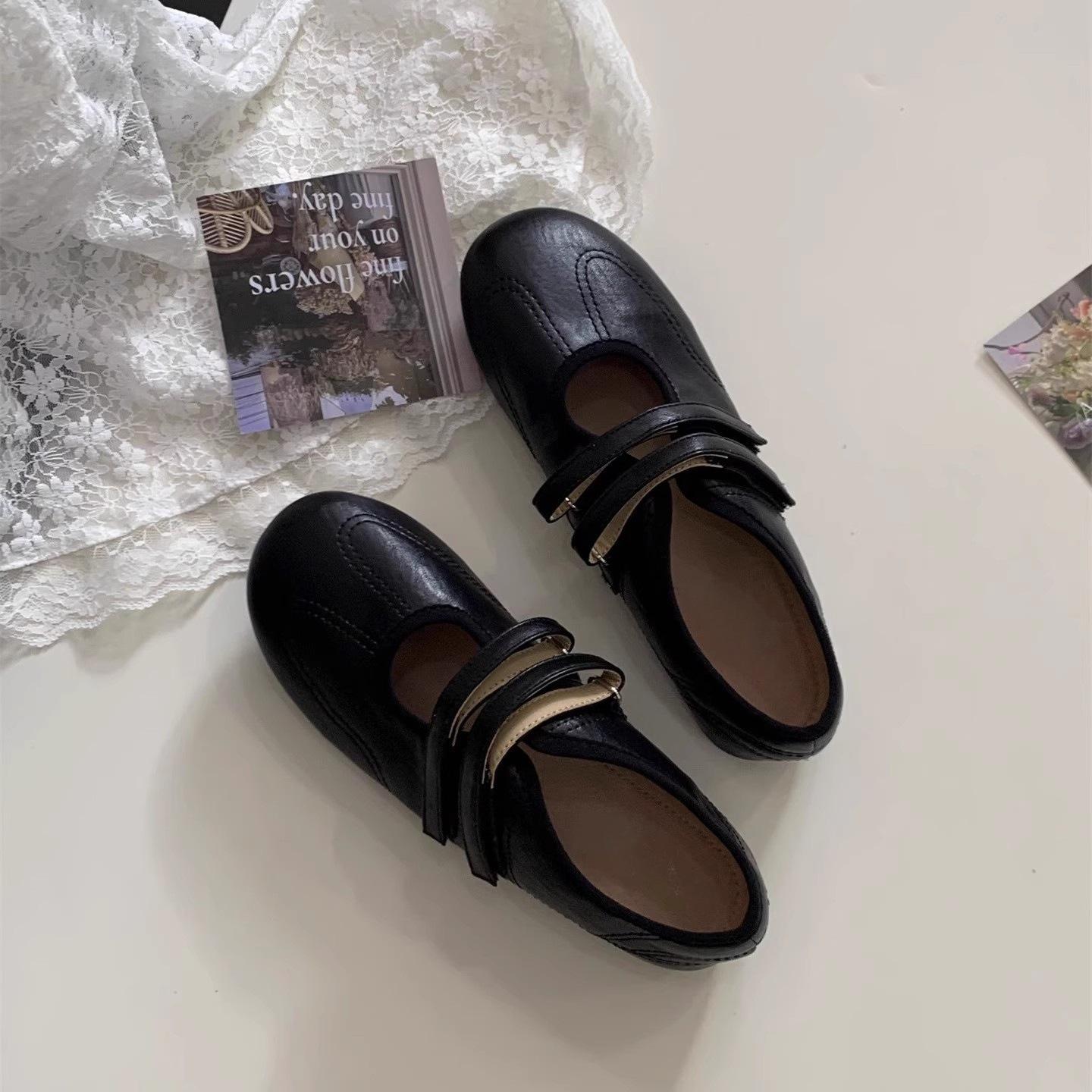 

Silver Velcro Hollow Breathable Mary Jane Shoes Women s 2025 Summer Versatile Round Head Light Mouth Ballet Single Shoes Women 40