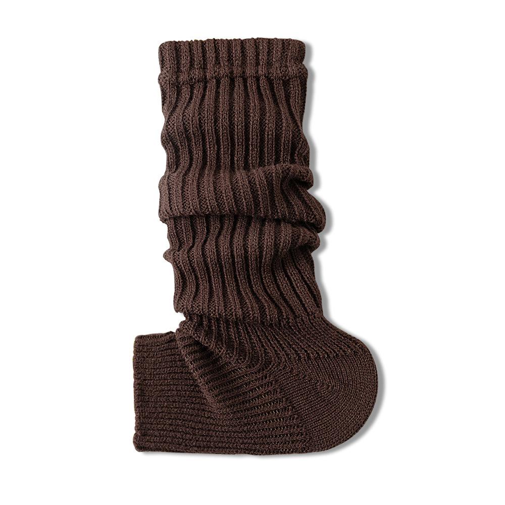Knitted Socks, Women's White Calf Socks, Leg Covers, Spring and Autumn Grey Pile Socks, Thigh-high Socks, Mid-calf Socks
