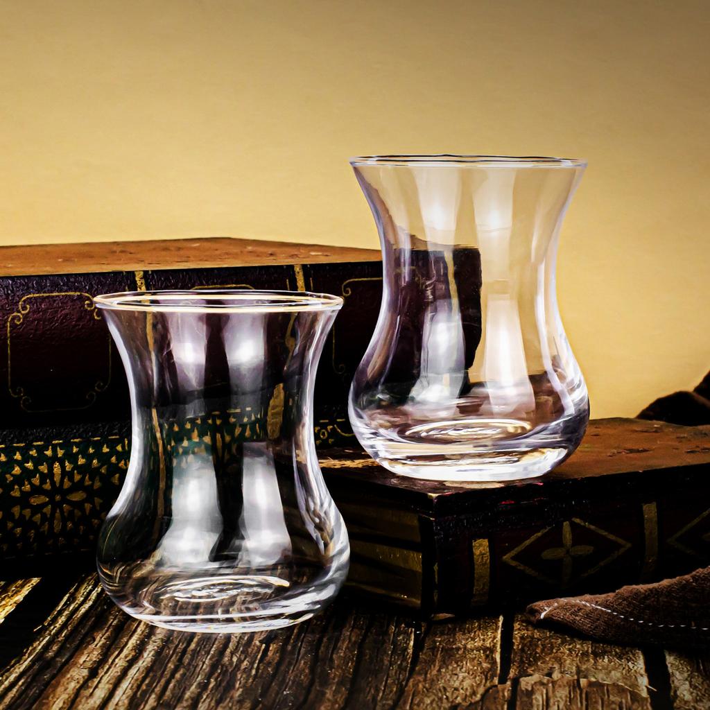 Neuer Kürbisbecher 6 Tassen 6 Untertassen Glasgeschirrset Kaffeetasse Untertasse Taille Trinkset