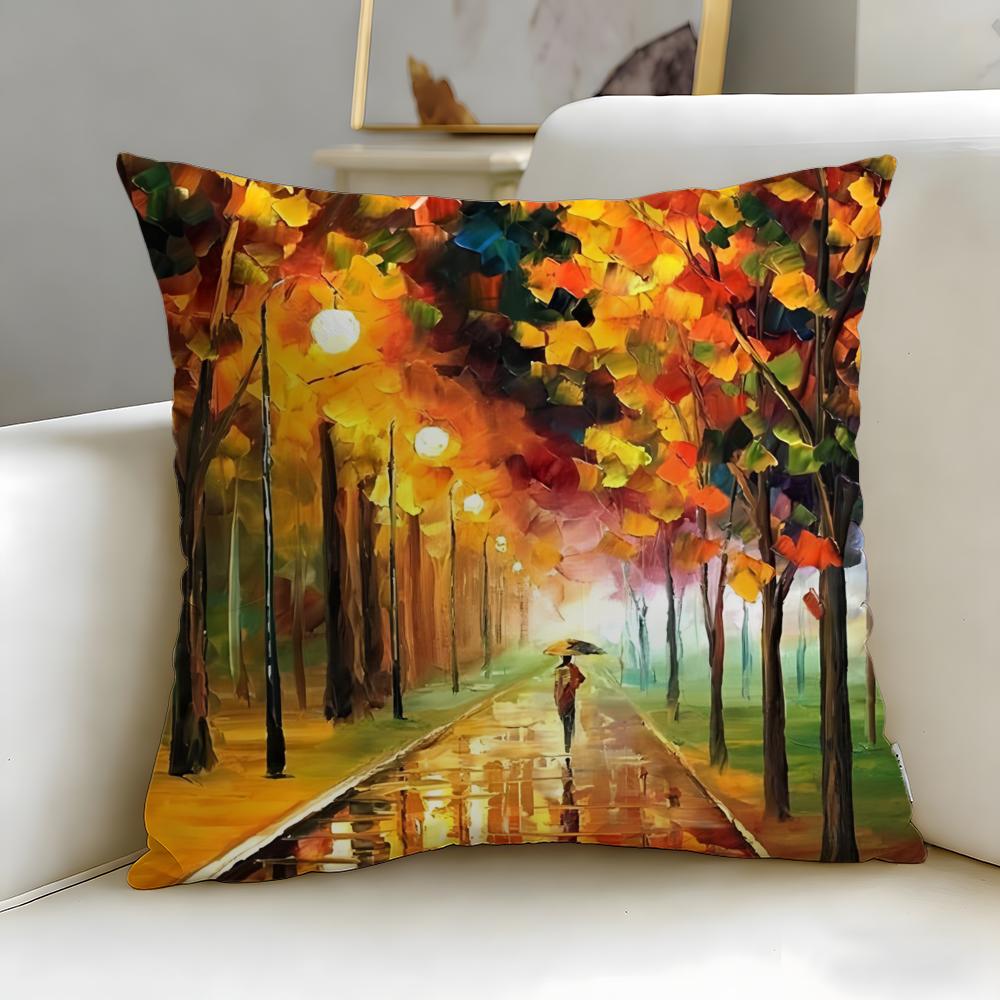 classic artist Leonid Afremov Cushion Cover Soft & Easy-Wash Pillow Case – Versatile for Couch, Bed, Travel and Office