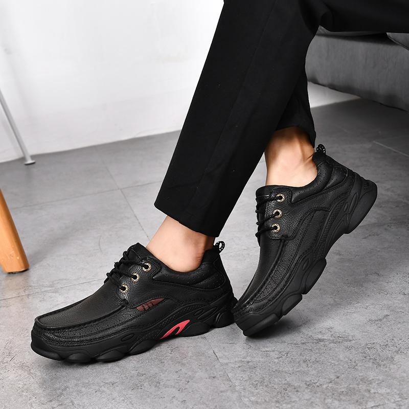 Fashion Handmade Leather Soft Soled Shoes Mens Vintage Style Comfy Casual Shoes Luxury Brand Loafers Breathable Non-Slip Walking Shoes