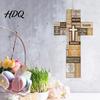 Spiritual Gift for Women Easter Wooden Cross Ornament Rustic Hanging Pendant with Hemp Rope Religious Keepsakes Wall Decor Home Decoration,