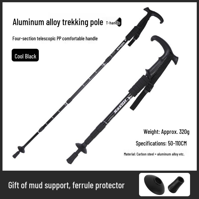 Anti-Slip Aluminum Alloy Telescopic Trekking Stick for Hiking & Walking