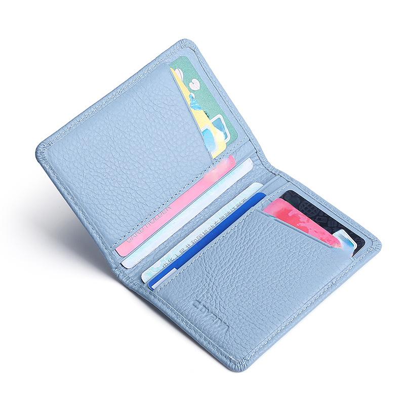 Multi-card Slot Solid Color Portable Leather Card Case Universal  Bank Card Credit Card ID Bus Card Holder Travel Card Organizer