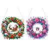 Acrylic Christmas Wreath 5D DIY Diamond Painting Dots Pendant Rhinestone Diamond Art Window Pendants for Christmas Decorations
