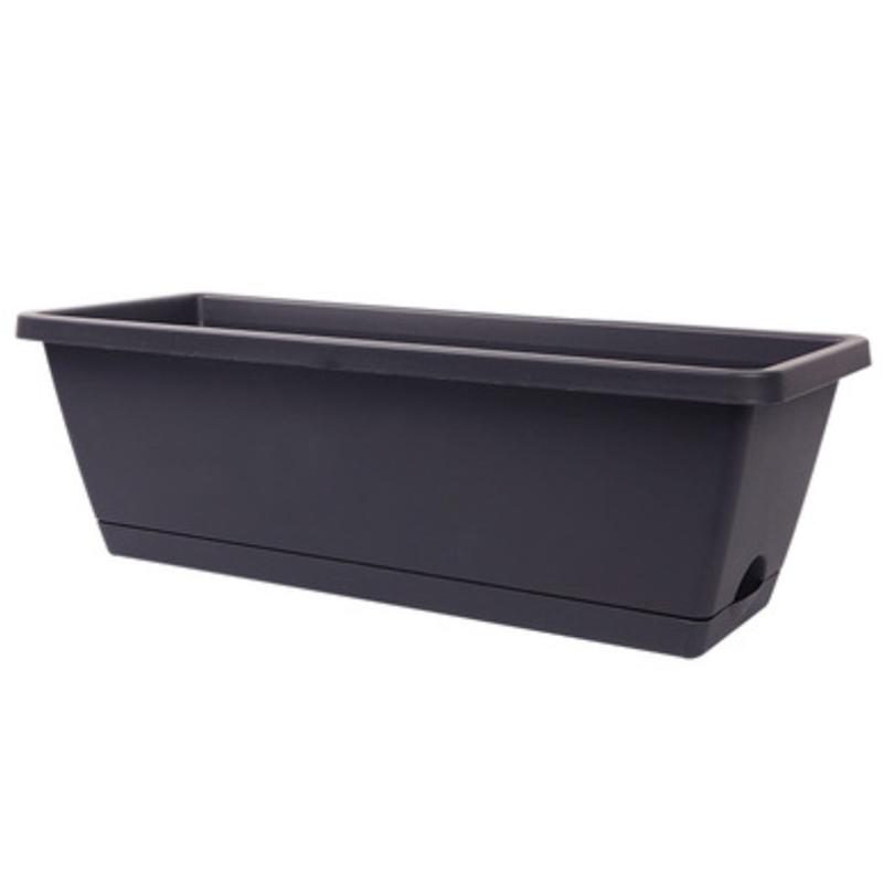 

Полезный Долговечный Прямоугольный Кашпо Ударопрочный Прямоугольный Ящик для Цветов Горшок для Выращивания Овощей Многоцелевой серый