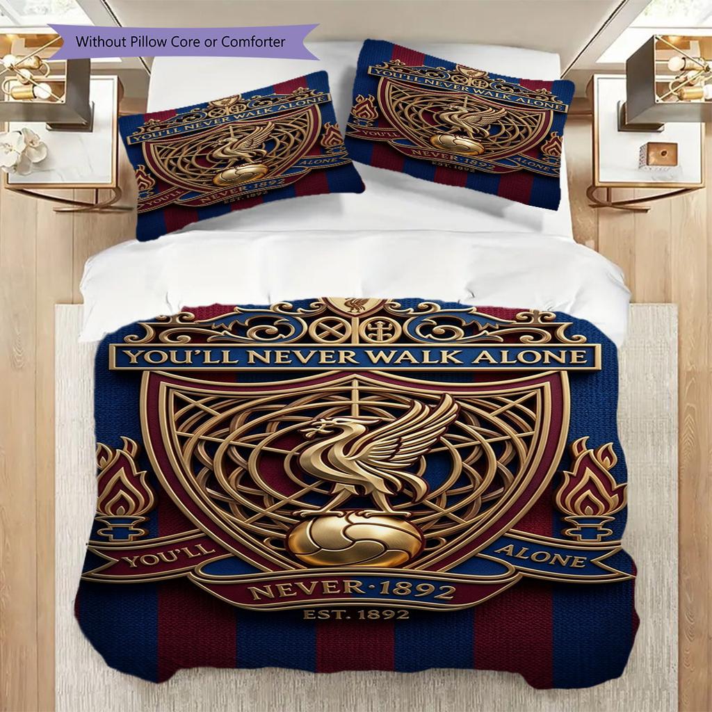 Unity Legacy Fußball Dreiteiliges Set (1 Bettbezug + 2 Kissenbezüge, ohne Füllung) 2DFlaches Bettwäscheset Weihnachts-Geburtstagsgeschenk Weich und bequem
