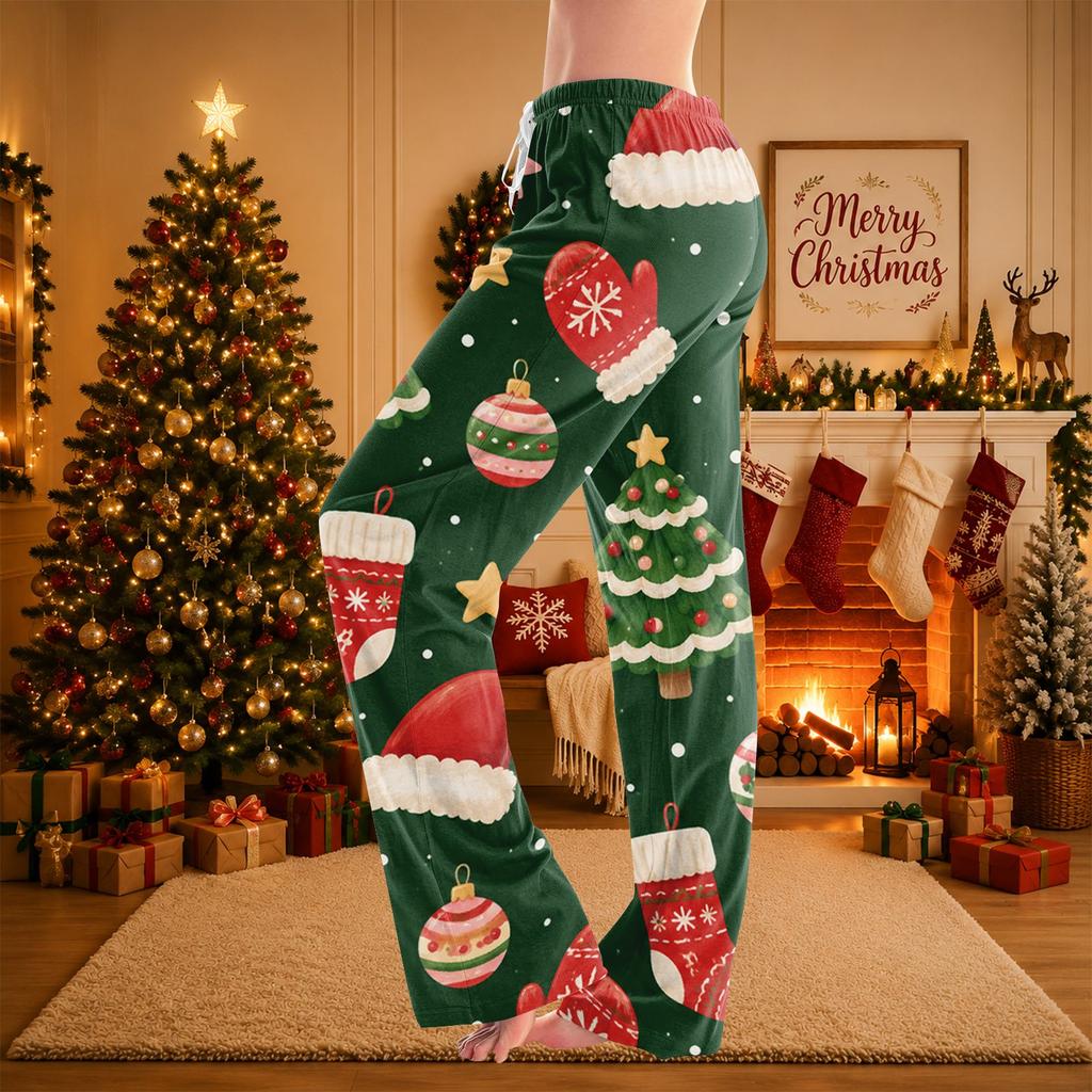 Women's Christmas Print Pajama Pants Cozy Sleepwear