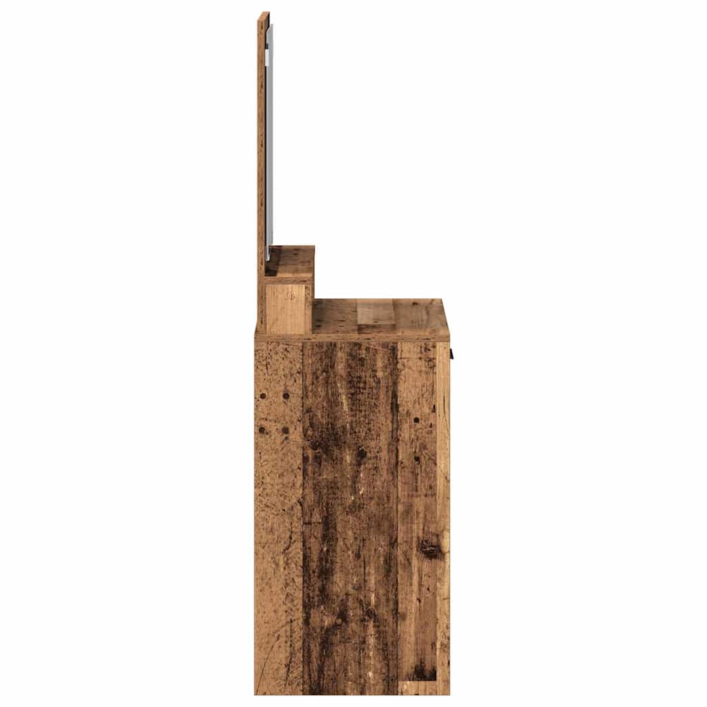 Vintage Style Makeup Table with Shelf Reclaimed Wood Look 50 x 41 x 140 cm Engineered Wood