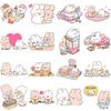 50 Sheets Happy Rabbit Cartoon Journal Stickers - Cute DIY Phone Decor