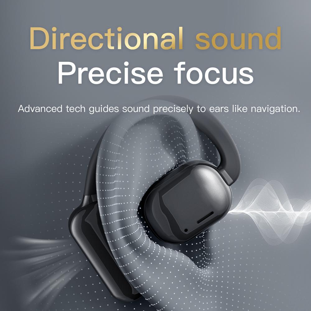 NEW HD Touch Screen Clip-on Earphones HIFI Sounds Wireless Bluetooth Headphones Noise Reduction Headset Sports Earbuds In HD Mic