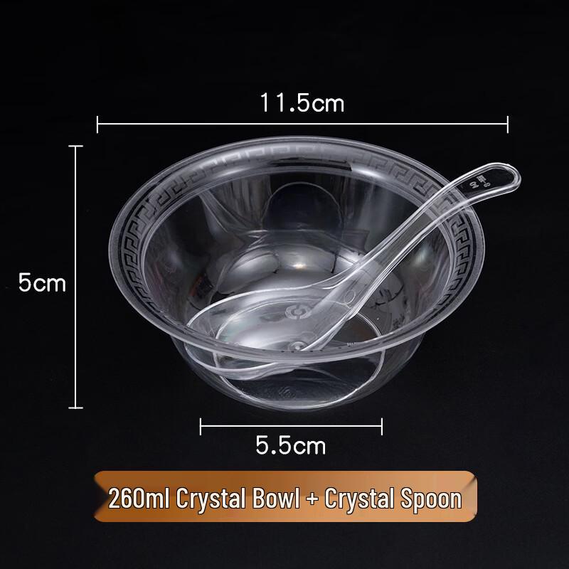 ZISIZ Disposable Crystal Bowls and Spoons