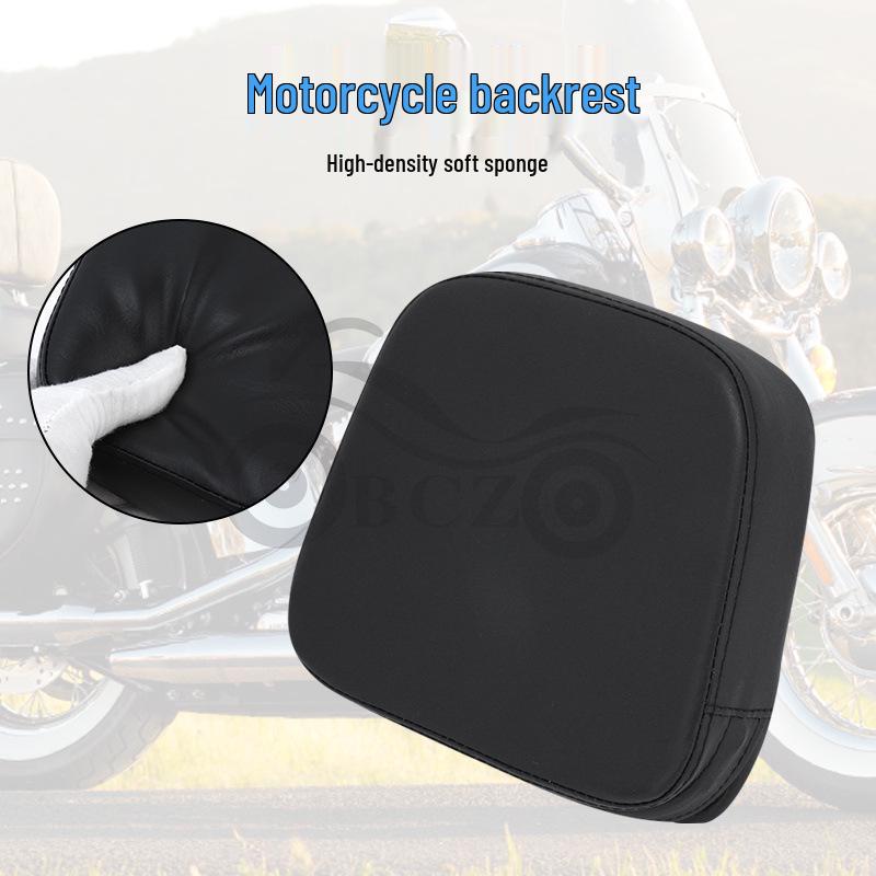 Black Universal Square Backrest for Harley Cruiser Motorcycle