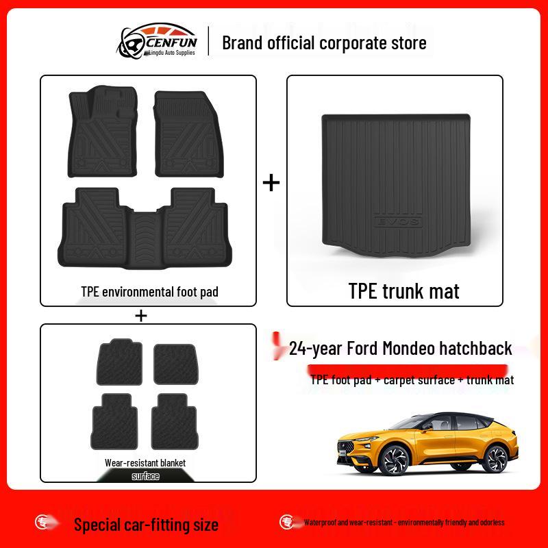 Covorașe de podea TPE pentru Ford Mondeo 2024 Hatchback - Inodore, Ecologice, Rezistente la uzură Mocheta Galaxy