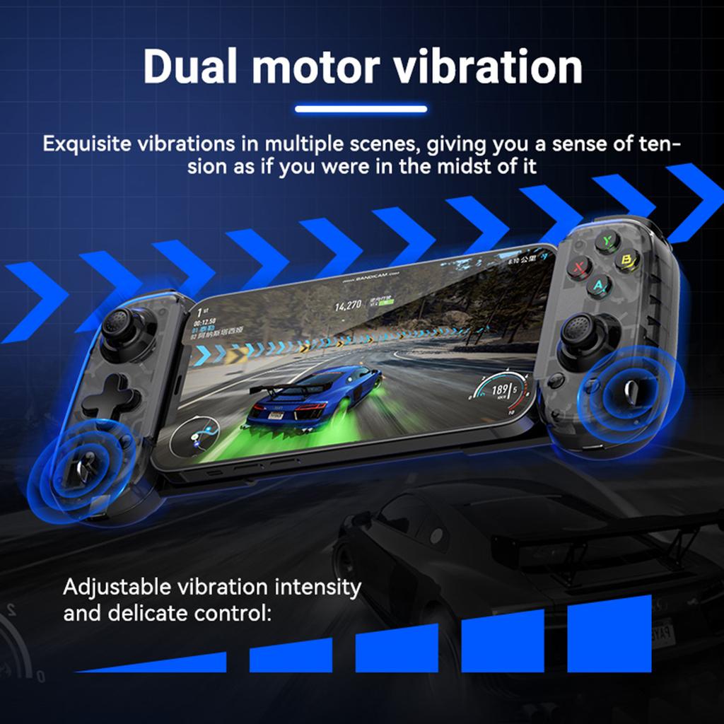 D6mini Controller Wireless da Gioco Estensibile Tipo Pieghevole Porta Type-C per Cellulare PC Tablet Joystick a Effetto Hall