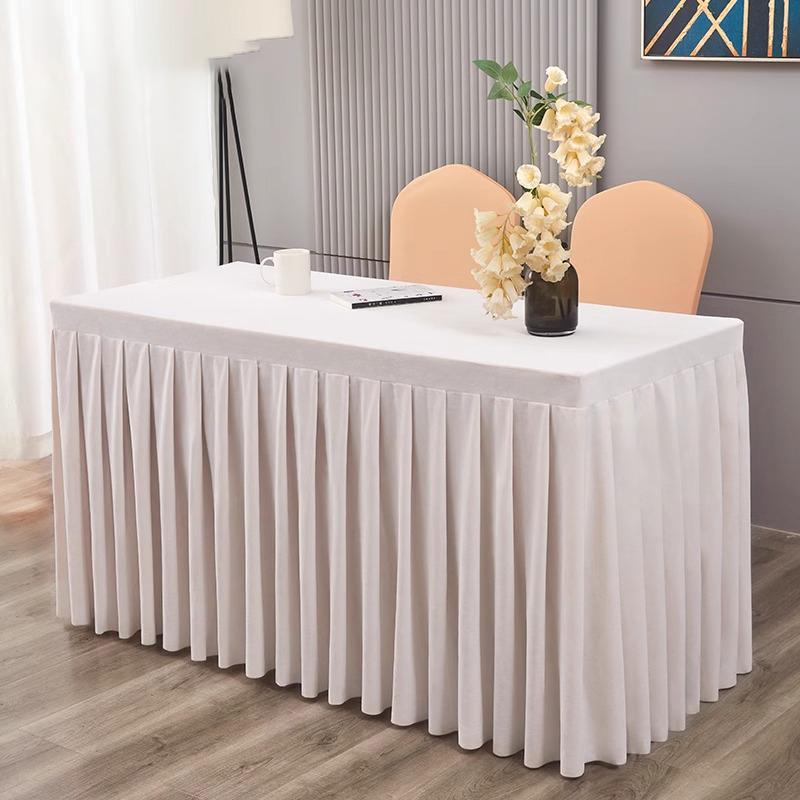 Elastic Table Cloth Hotel Conference Table Cover Meeting Room Office Flannel Rectangle Tableclover Wedding Banquet Decoration