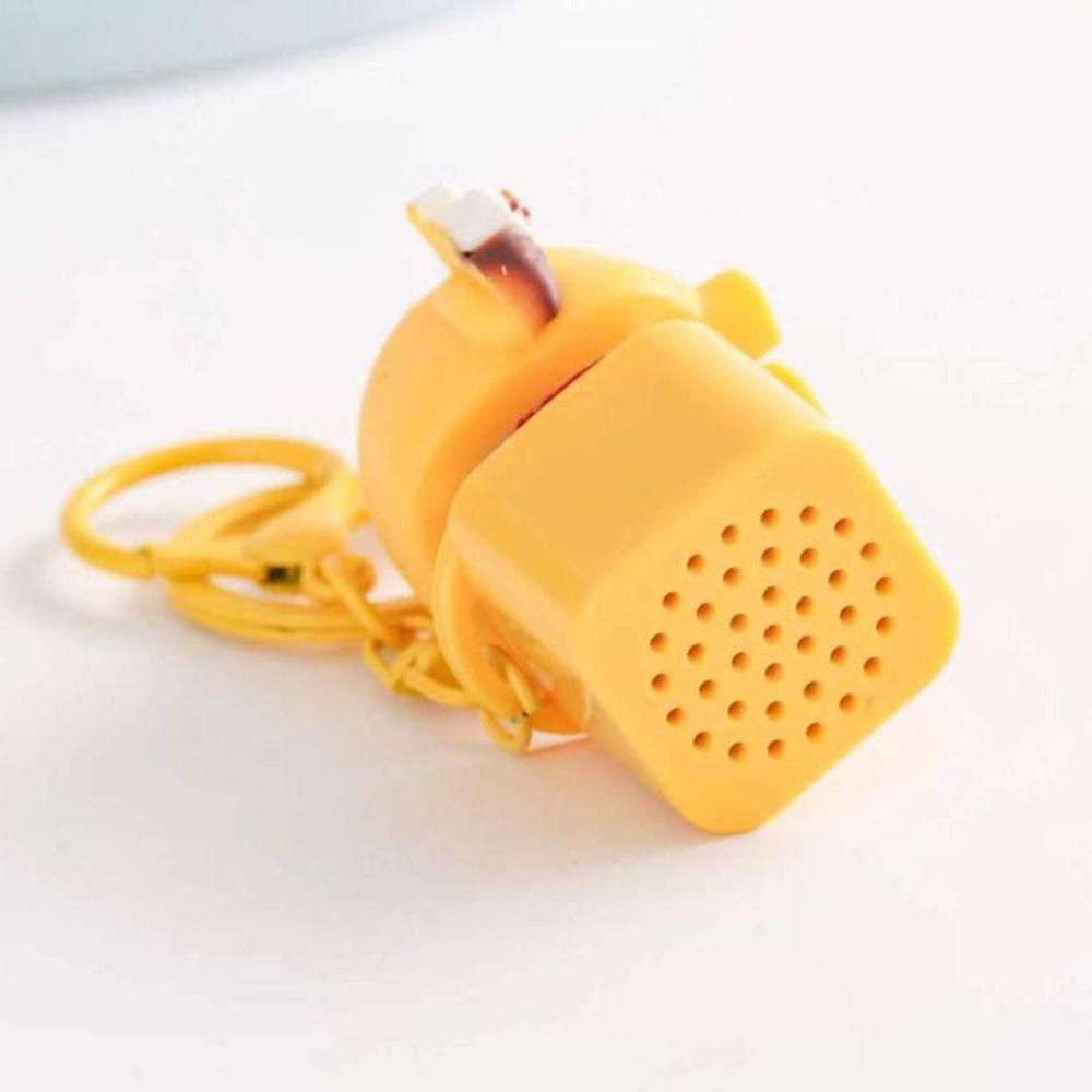 Electronic Mechanical Keyboard Keychain Luminous Fingertip Button Key Ring  Children