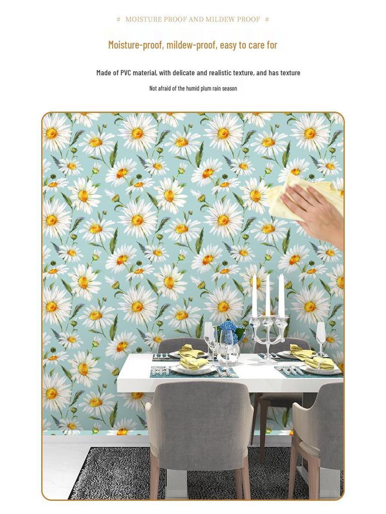 Květinová citronová samolepicí tapeta pro dekoraci ložnice a hotelu RW181-200