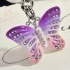 Keychain Pendant Rhinestones Inlaid Gradient Butterfly Shape Key Chain with Lobster Clasp Bag Charm Backpack Accessory