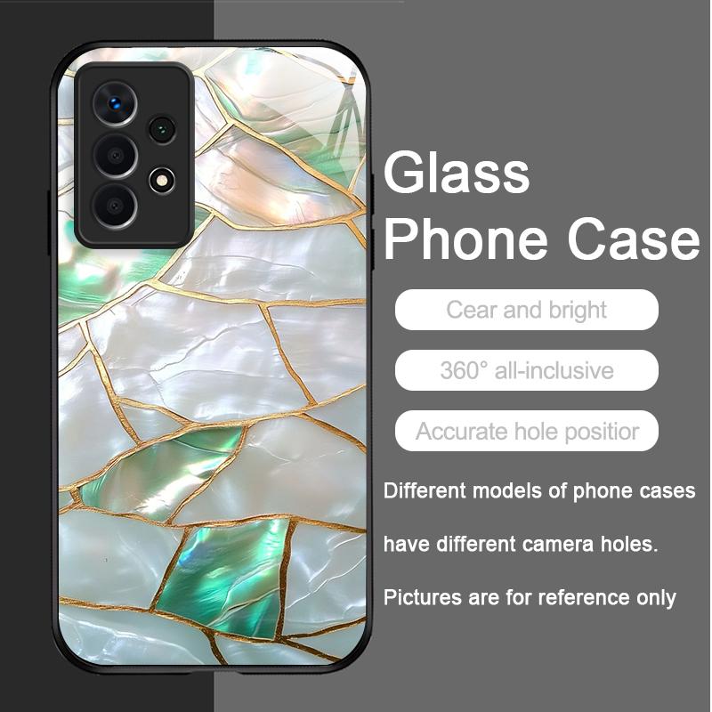 Luxury Marble Textured Patterns Tempered Glass Phone Case for Samsung Galaxy S25 Ultra S24 S23 Plus S22 S21 S20 FE A56 A55 Cover