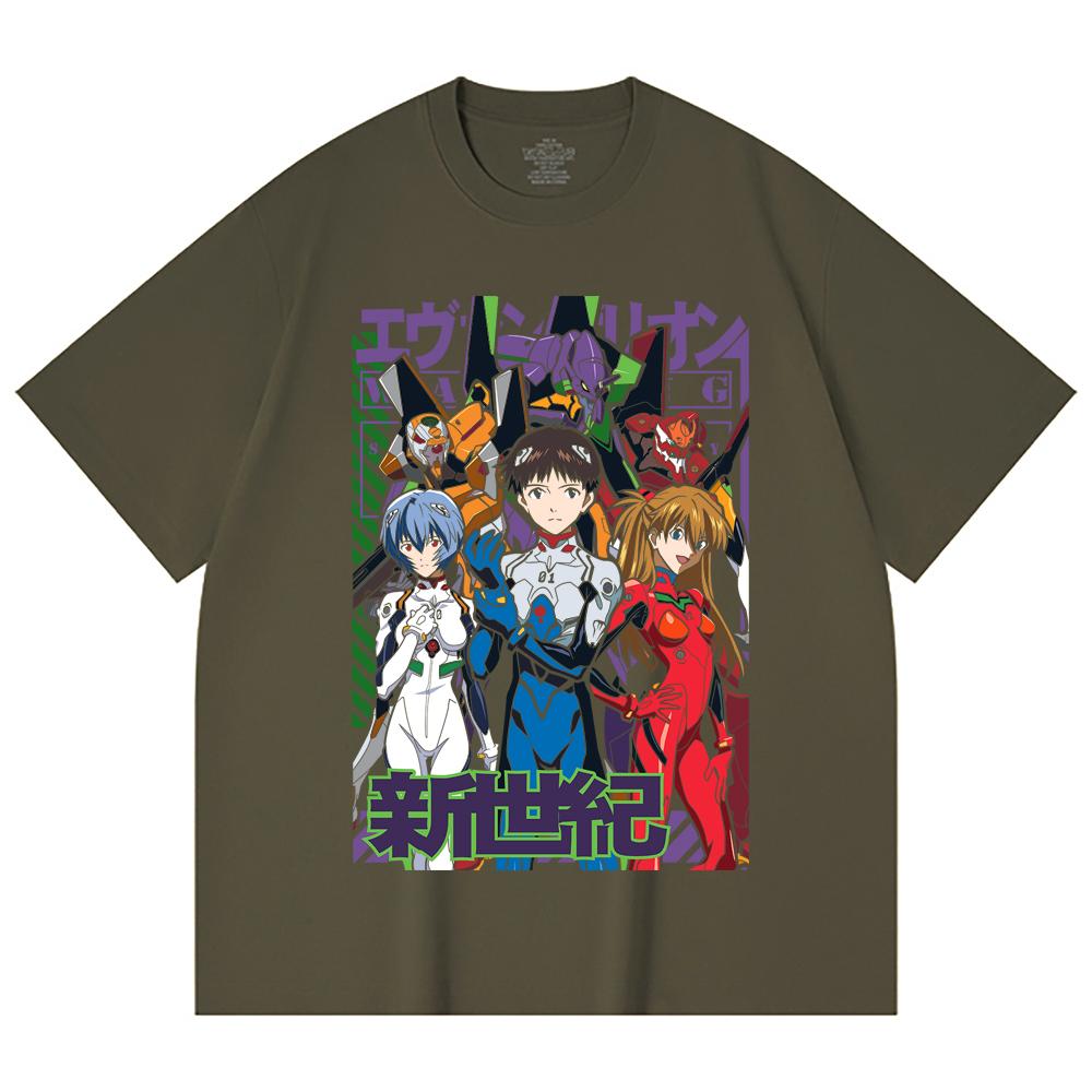 230 Gsm 100% Cotton Evangelion V11 Print Unisex Heavy Cotton T Shirt
