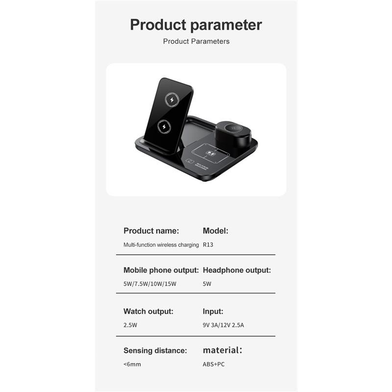 3 in 1 Wireless Charger for iPhone 17 16 15 14 13 12 11 X 8, Charging Station for Apple Watch Ultra Airpods Pro